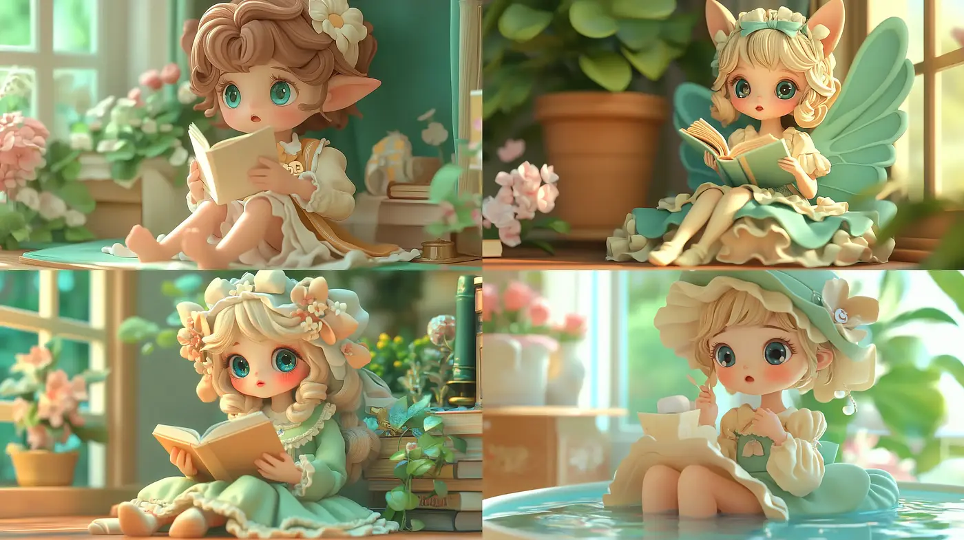 Whimsical Pastel Serenity: A Charming Homage to Enchanted Storybook Illustrations - Midjourney sref style