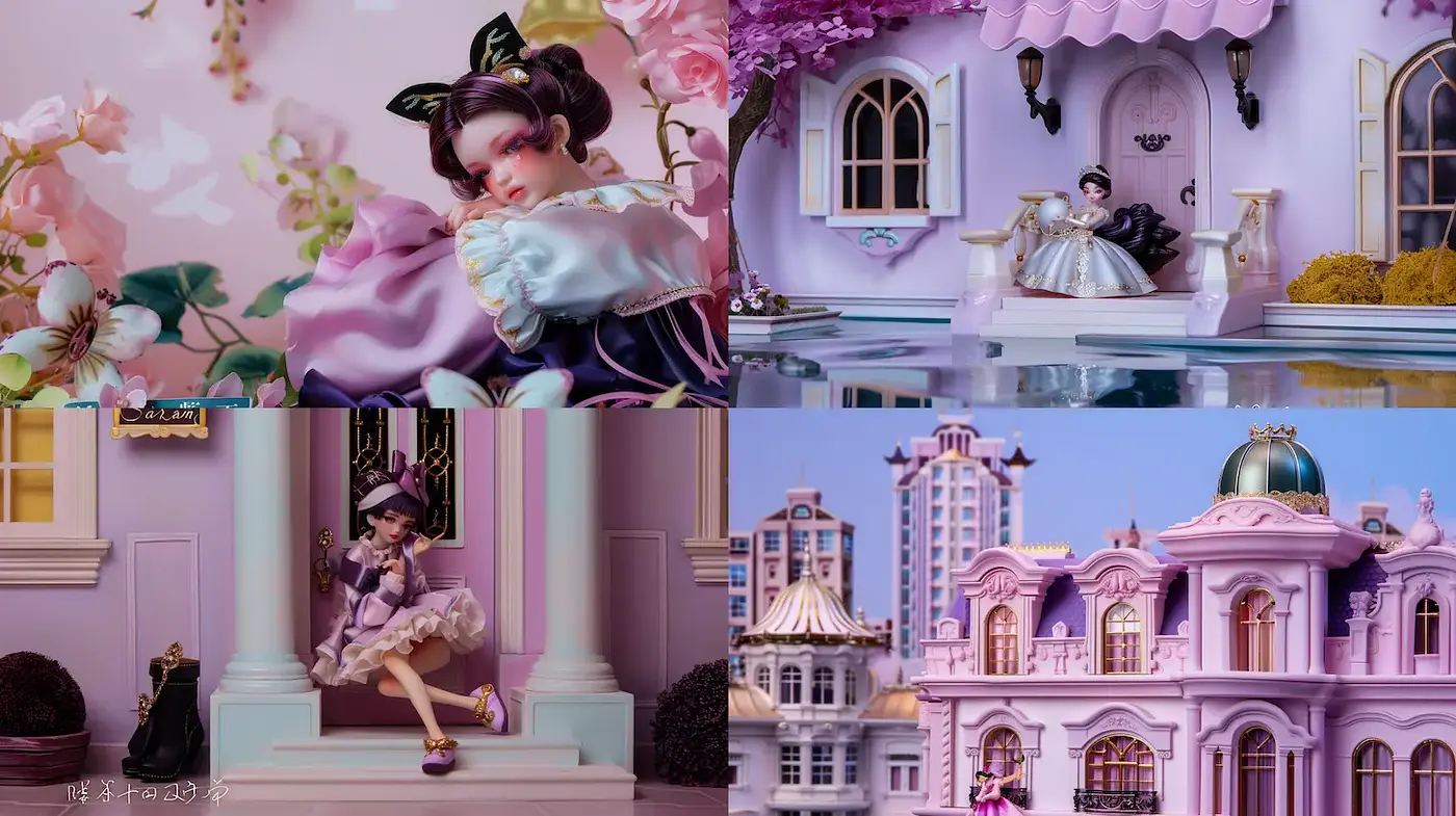 Enchanting Whimsical Aesthetics in Delicate Architectural Settings - Midjourney sref style