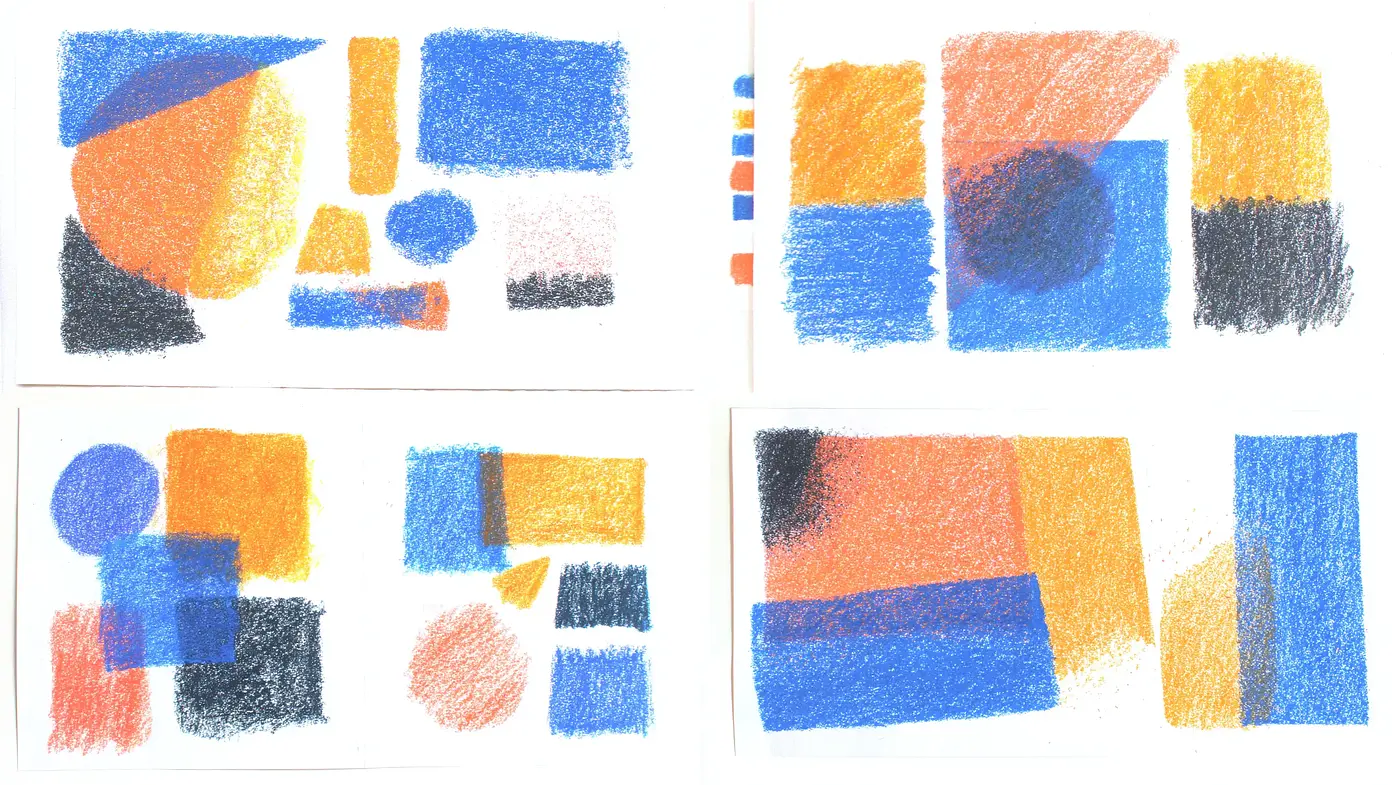 Abstract Compositions with Bold Color Blocks and Organic Shapes - Midjourney sref style