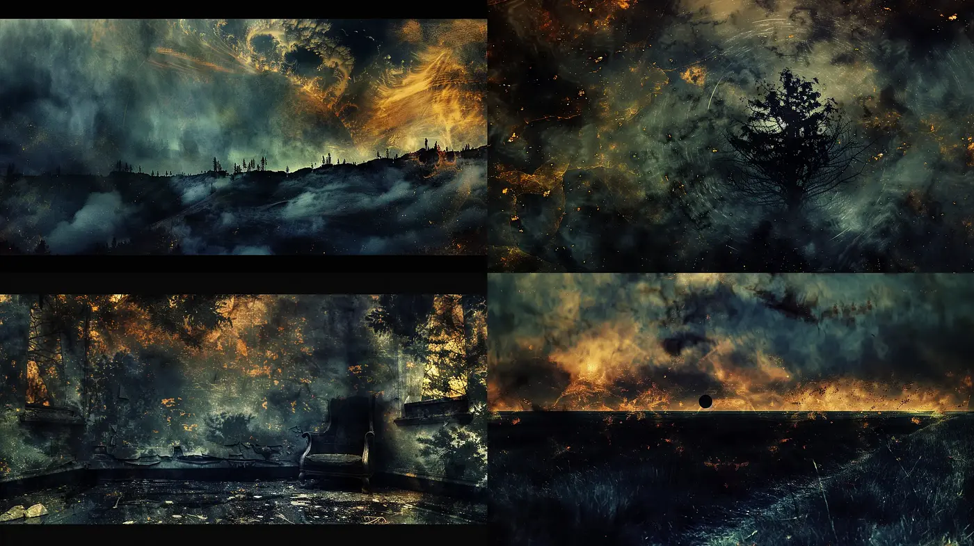 Ethereal Twilight Hues: A Dusky Tapestry of Dreamlike Landscapes - Midjourney sref style