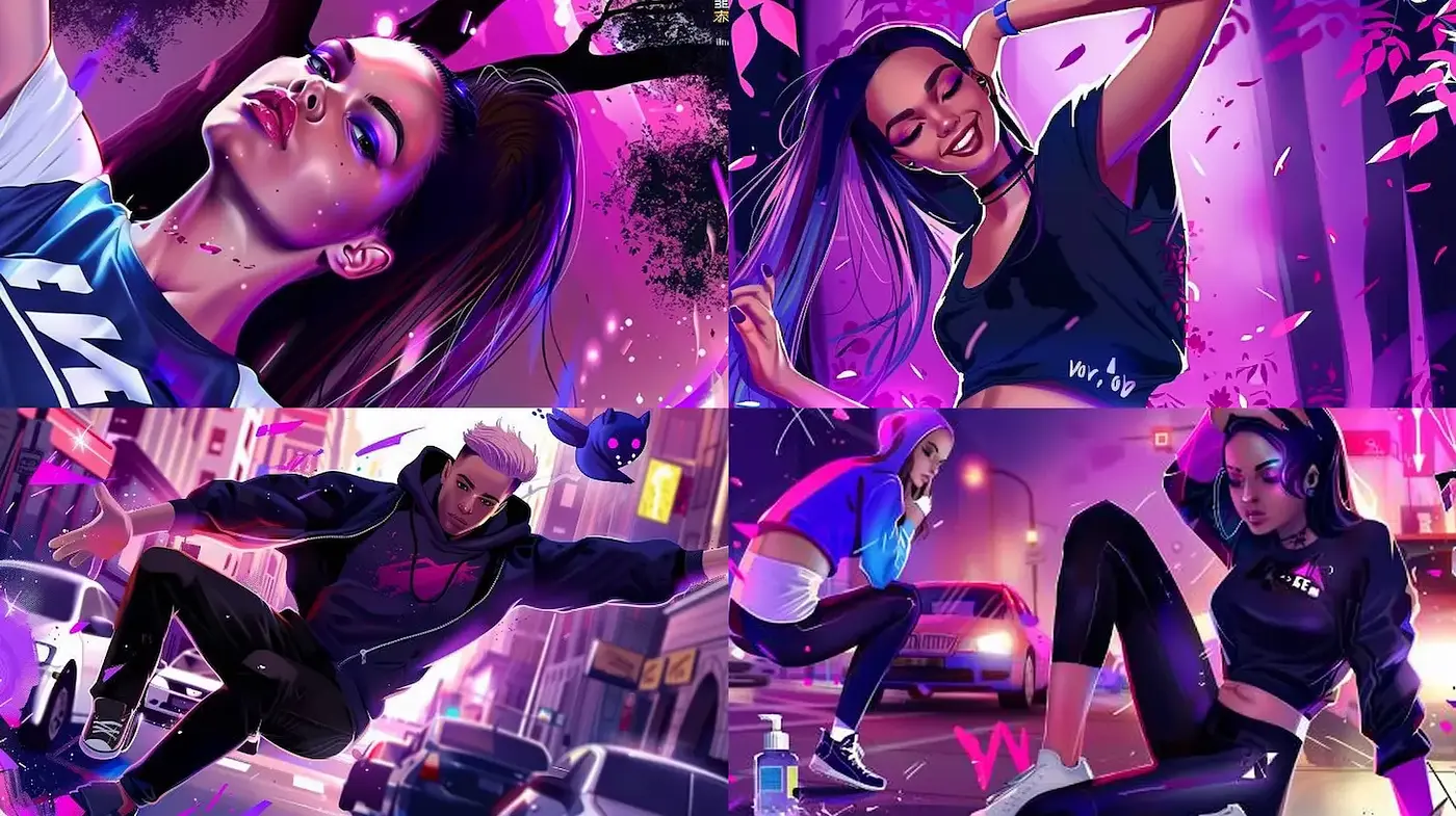 Vibrant Urban Aesthetic with Dynamic Energy - Midjourney sref style