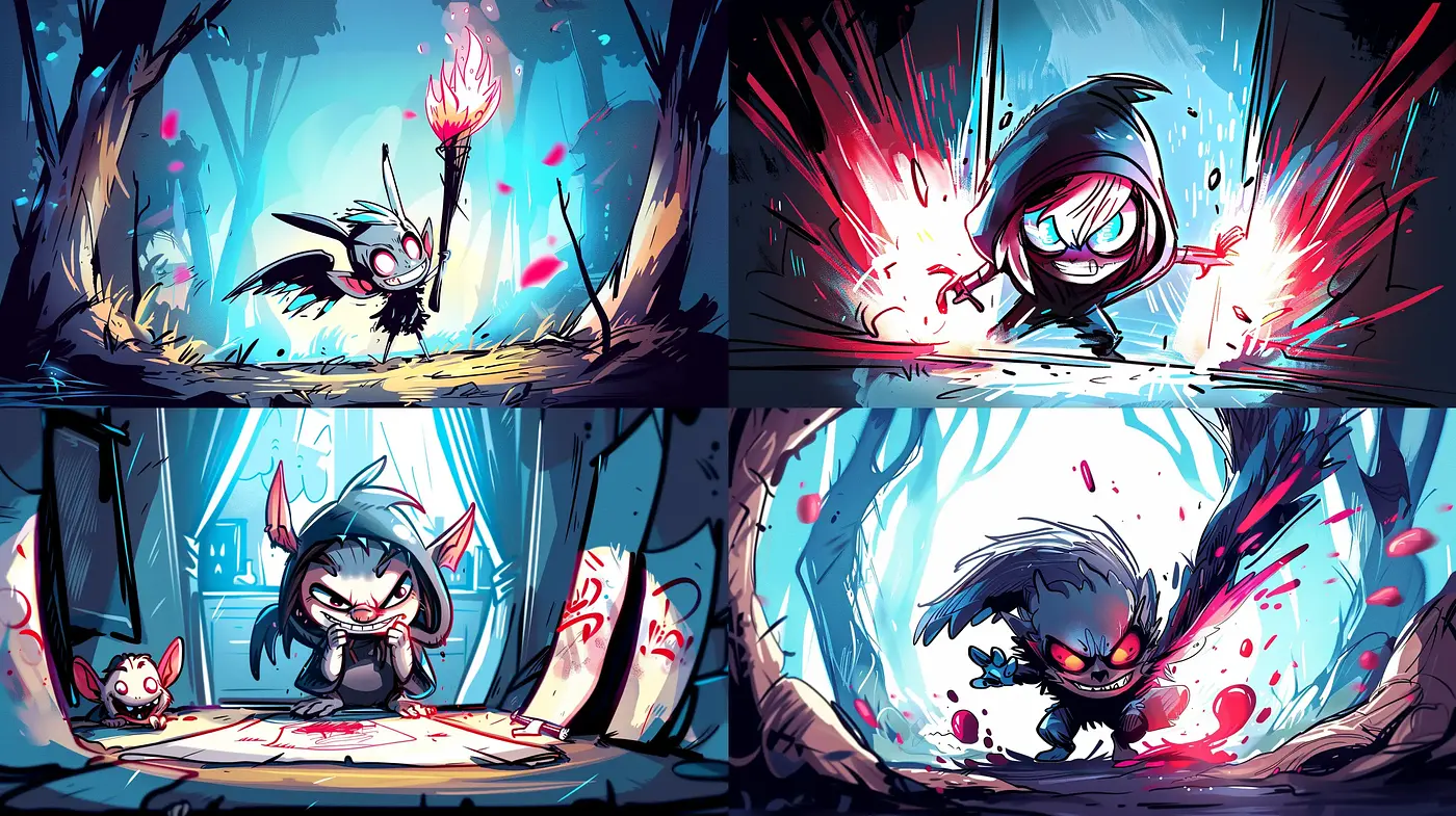 Dynamic Expressive Comic Art with a Fantasy Twist - Midjourney sref style