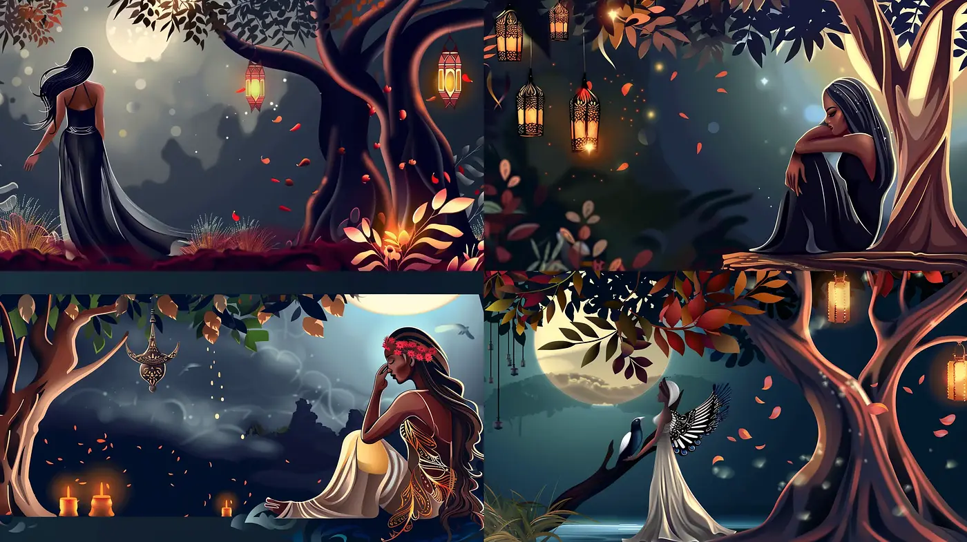 Enchanted Twilight Harmony: A Meld of Nature and Whimsy in Digital Art - Midjourney sref style
