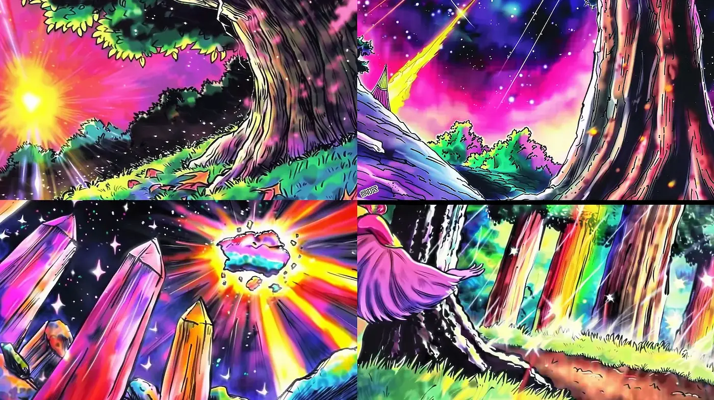 Vibrant and Whimsical Nature-themed Fantasy Art with a Touch of Surrealism - Midjourney sref style