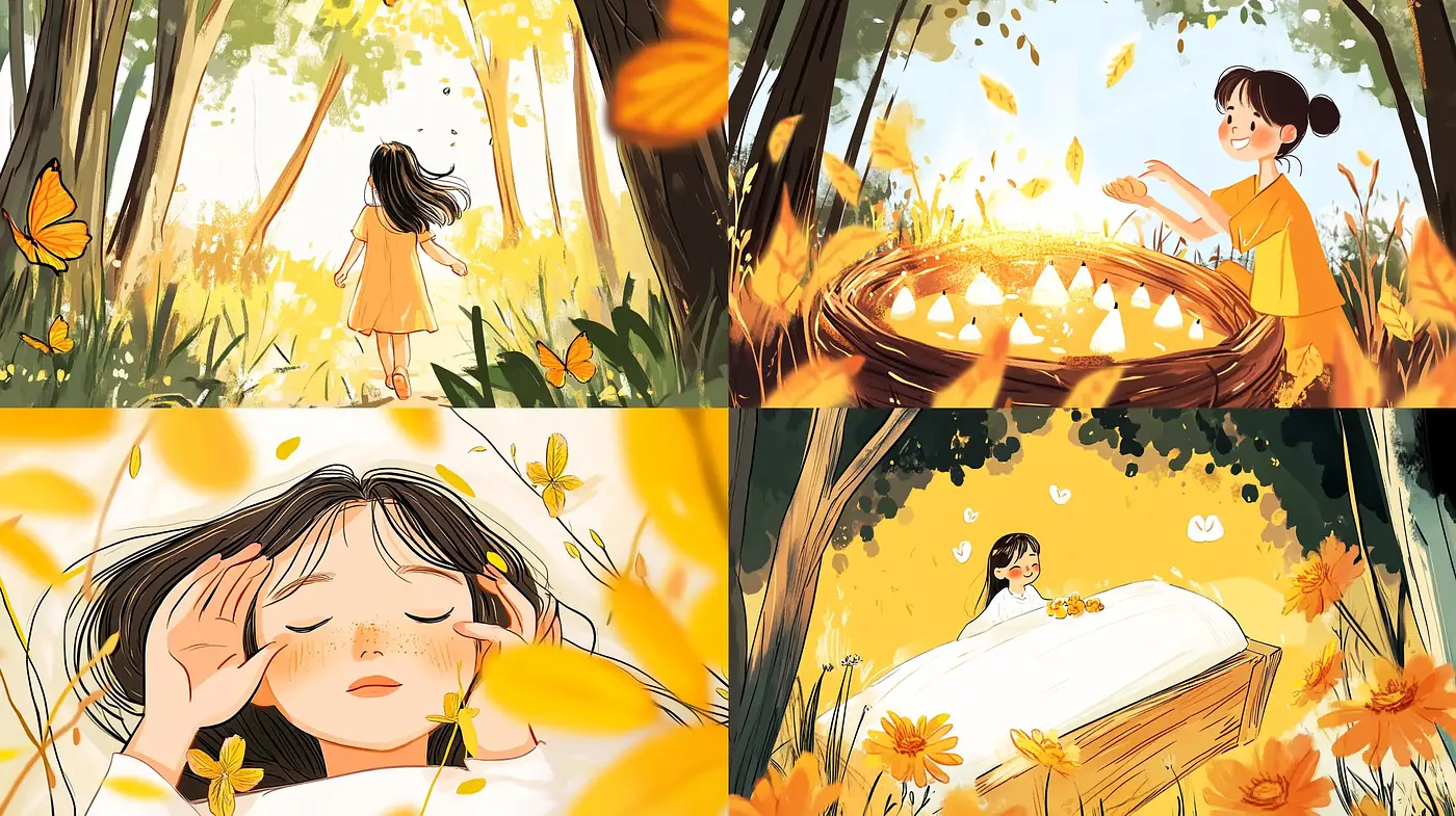 Sunlit Whimsy: A Warm and Enchanting Digital Illustration Series - Midjourney sref style