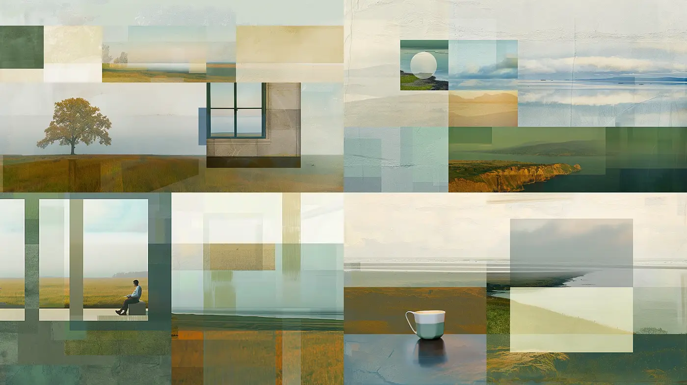 Contemplative Serenity in Abstract Landscapes - Midjourney sref style