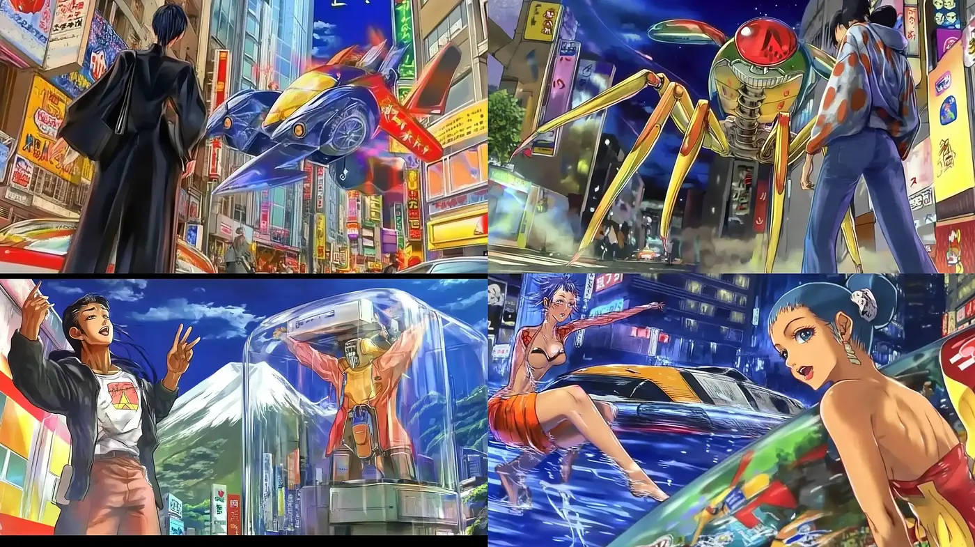 Vibrant Futurism with a Splash of Nostalgia - Midjourney sref style