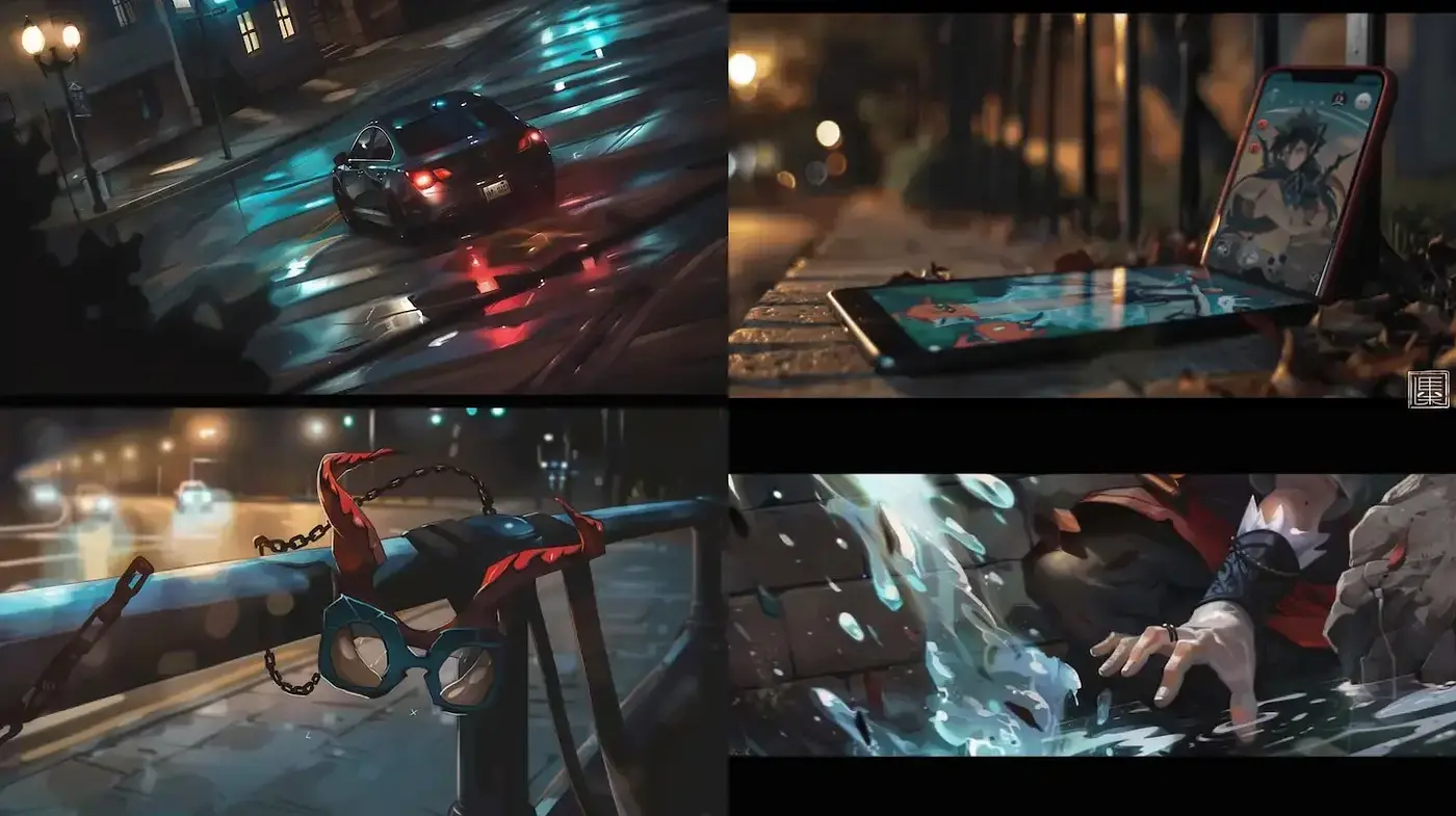 Futuristic urban scenes with a blend of realism and stylized influences - Midjourney sref style