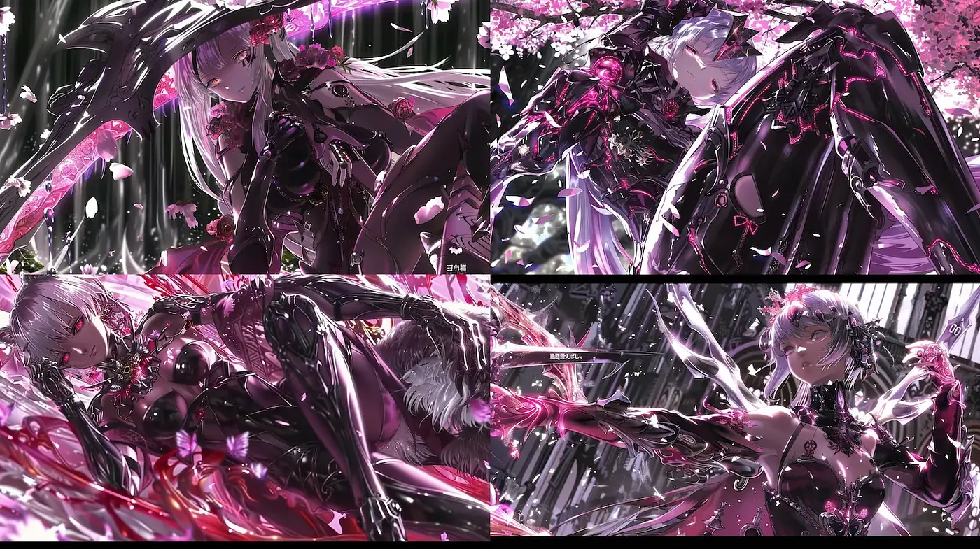 Dynamic Fusion of Futuristic and Floral Aesthetics in Digital Art - Midjourney sref style