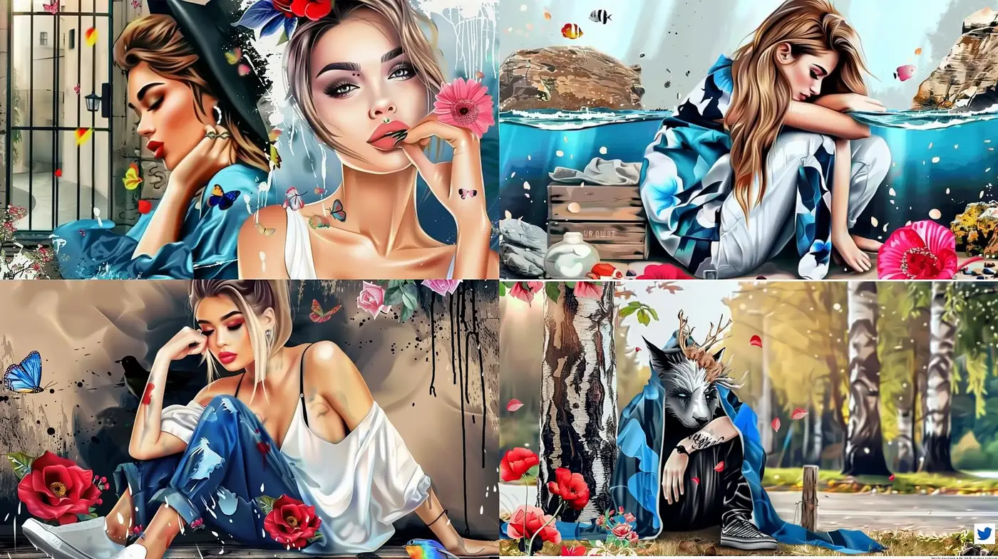 Vivid Floral Expressionism with a Photorealistic Essence - Midjourney sref style