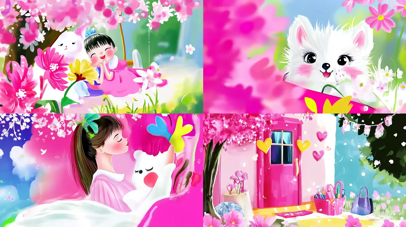 Fantasy Cherry Blossom Dreamscape with Vibrant Pastel Hues - Midjourney sref style