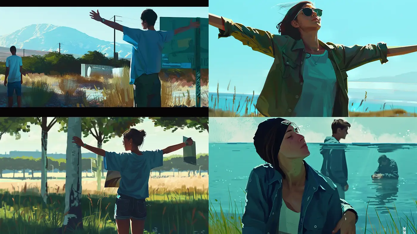 Serene Naturalistic Bliss with Impressionistic Influences - Midjourney sref style