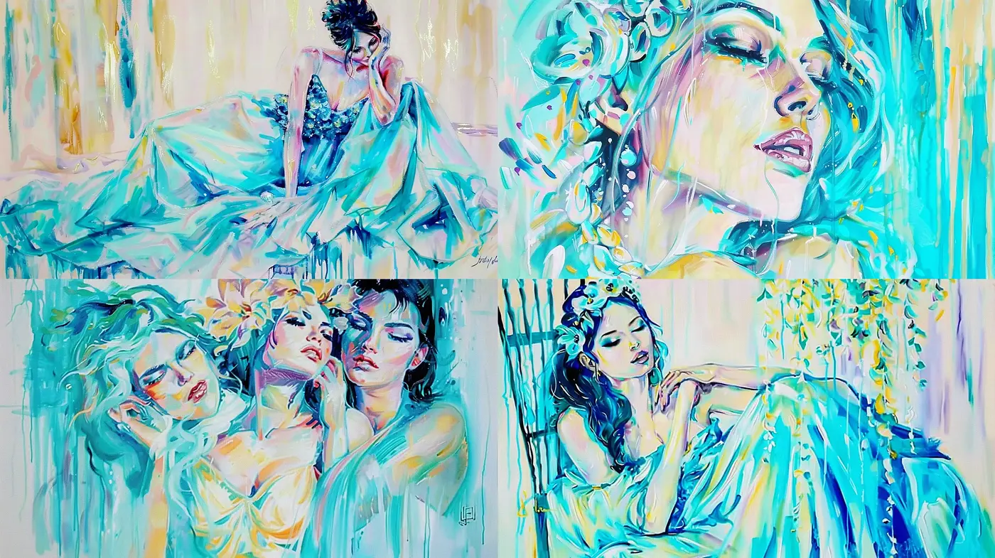 Ethereal Drips and Dreamlike Hues: A Modern Impressionistic Symphony - Midjourney sref style