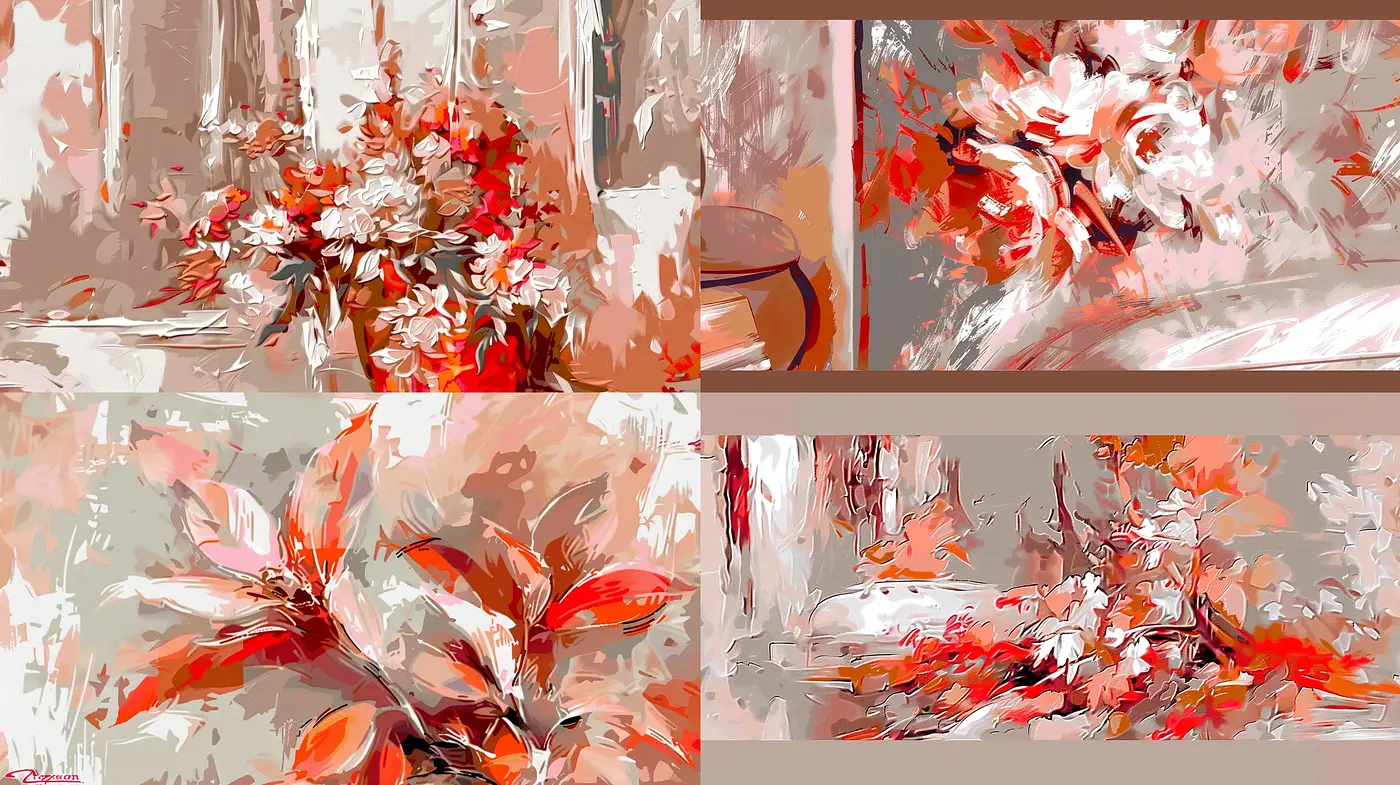 Abstract Expressionist Brushwork in Warm Autumnal Tones - Midjourney sref style
