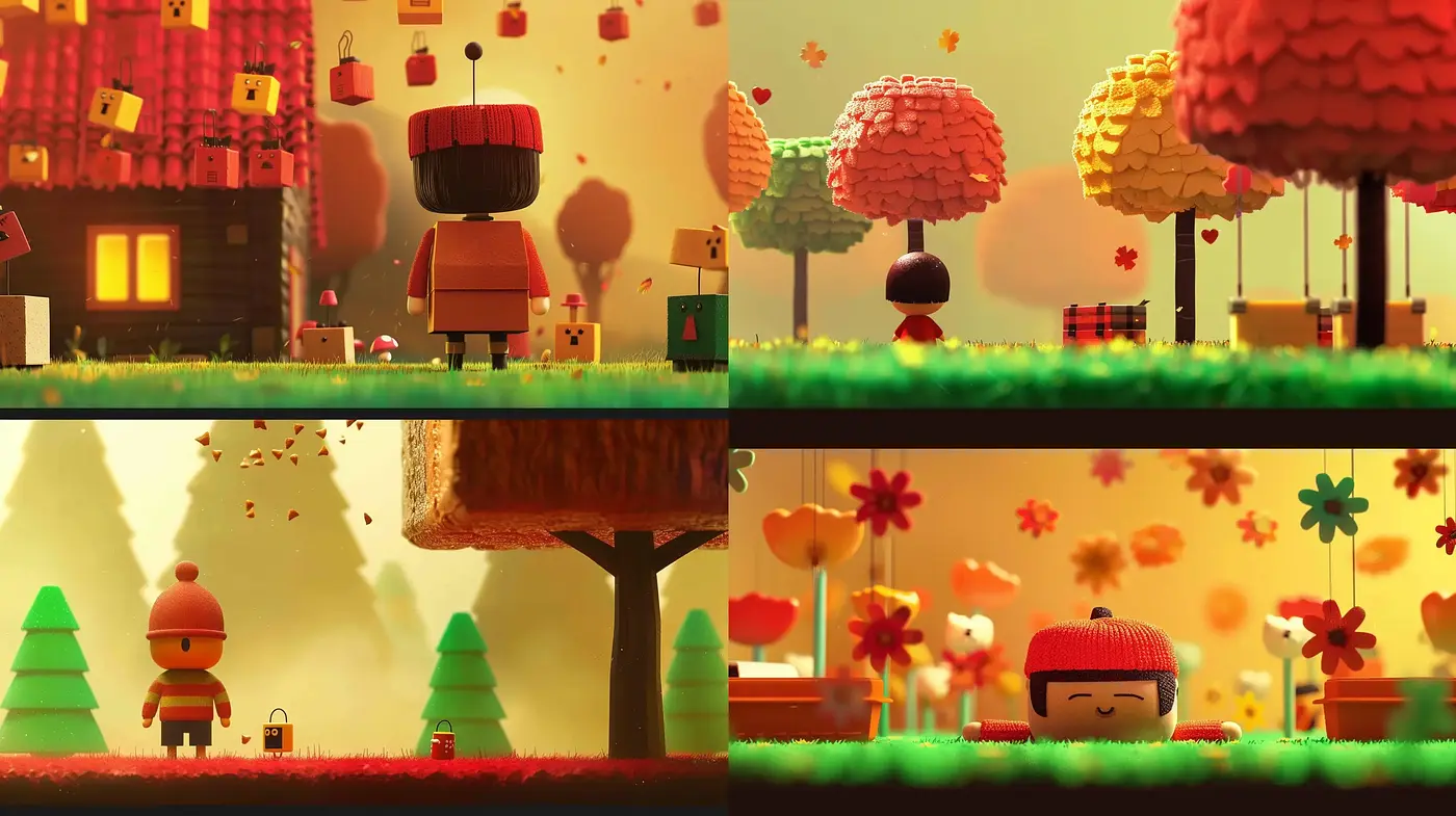 Warm Tones of Nostalgic Serenity in Stylized Digital Landscapes - Midjourney sref style