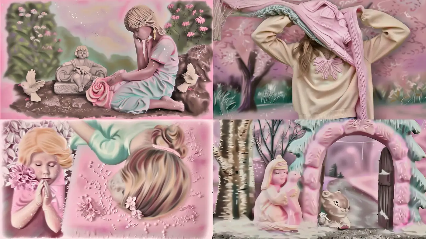 Whimsical Pastel Dreamscape: A Soft-Hued Enchanted Illustrative Series - Midjourney sref style