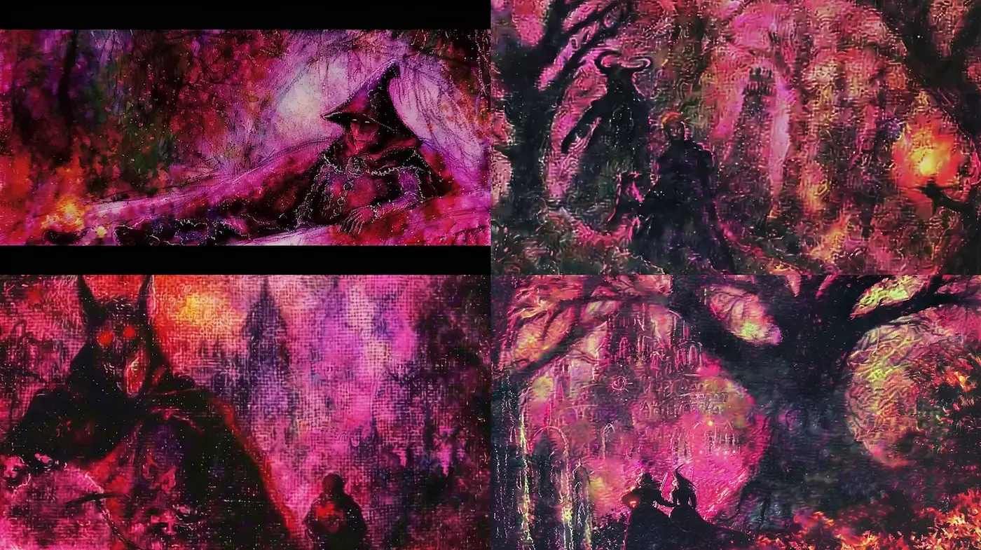 Mystical and Ethereal Fantasy Environment with a Dark Aesthetic - Midjourney sref style