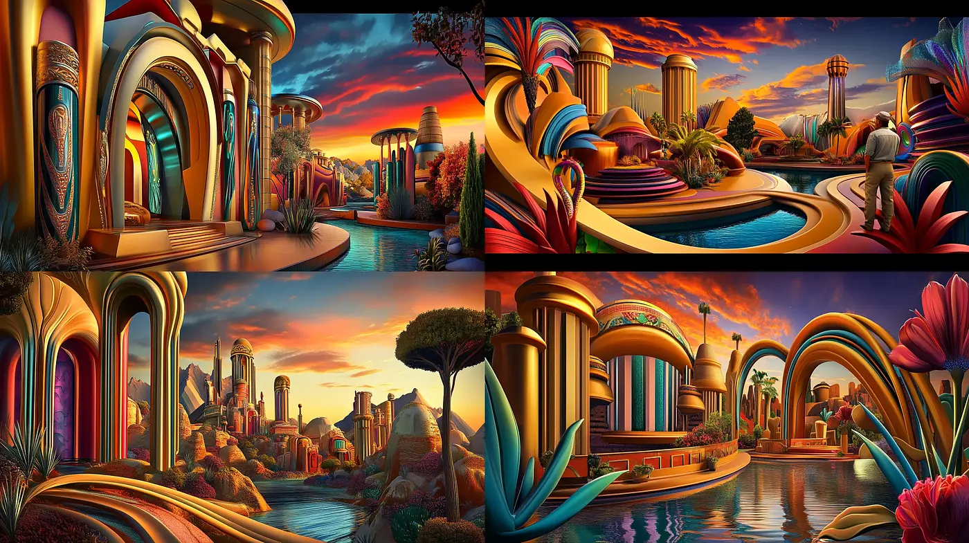 Ethereal Twilight Glow in Lush Surreal Landscapes - Midjourney sref style