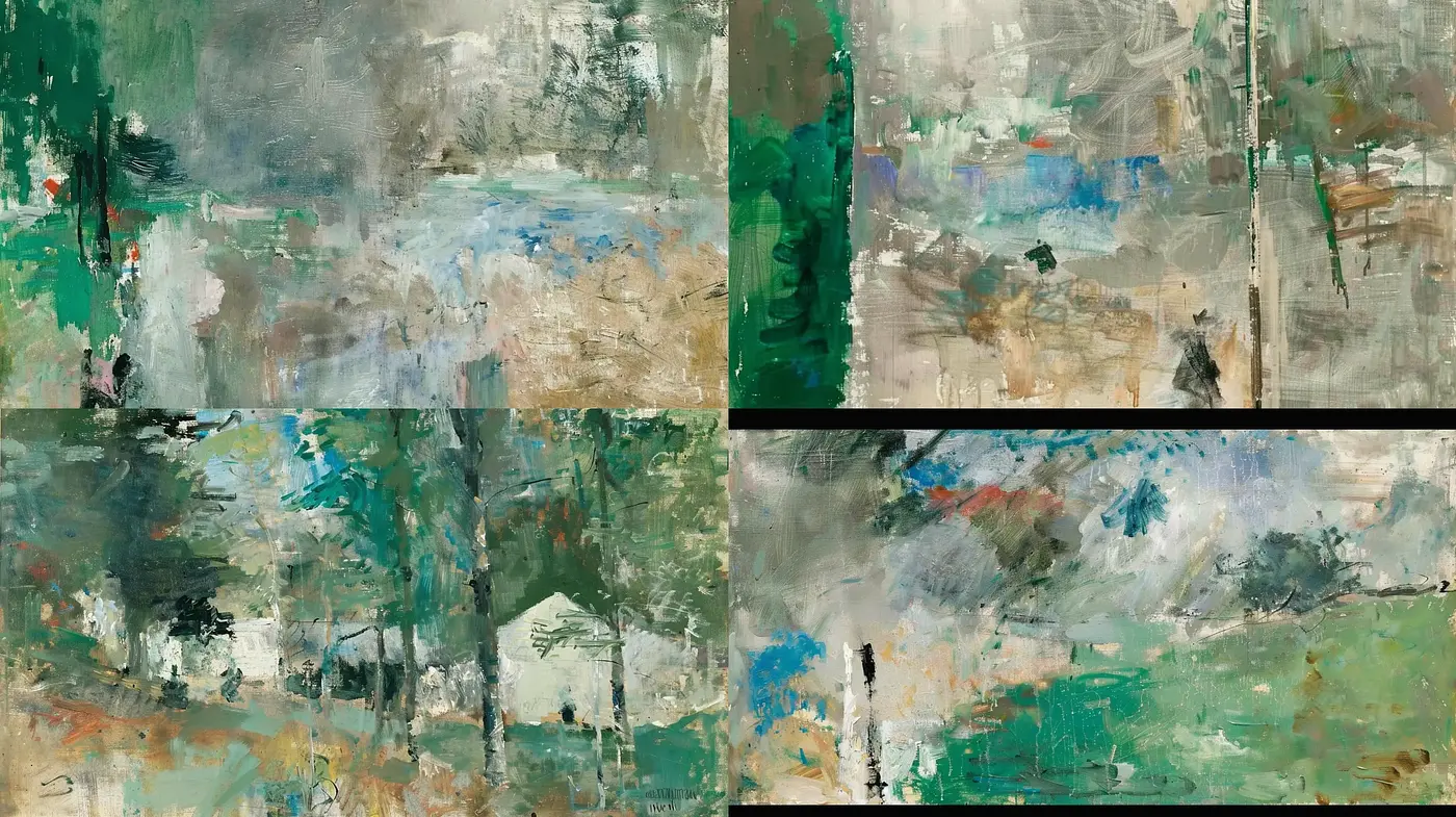 Abstract Impasto Harmony: A Synthesis of Textured Expression and Earthy Tones - Midjourney sref style