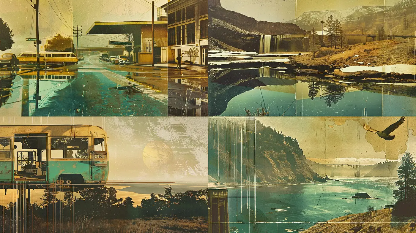 Ephemeral Retro Dreamscape: A Cohesive Meld of Synthetic Nostalgia and Organic Textures - Midjourney sref style