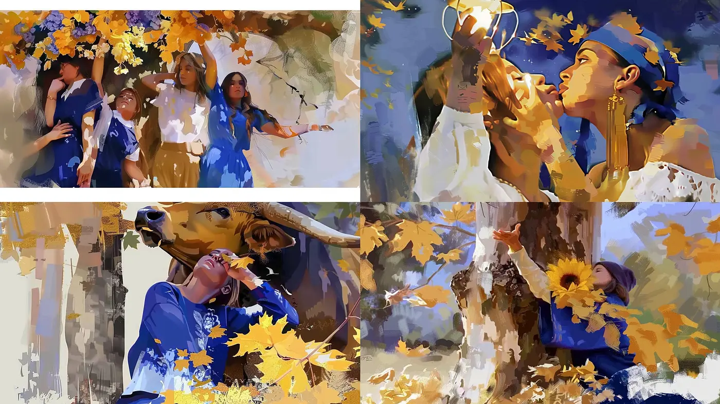Ethereal Autumnal Hues: A Fusion of Impressionist Brushstrokes and Digital Artistry - Midjourney sref style