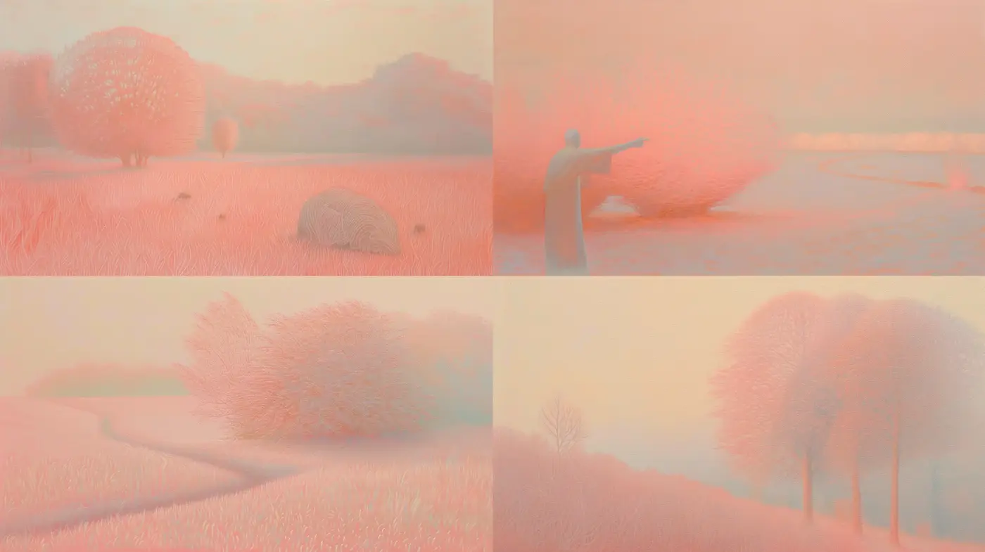 Ethereal Pastel Dreamscape: A Fusion of Soft Hues and Blurry Textures - Midjourney sref style