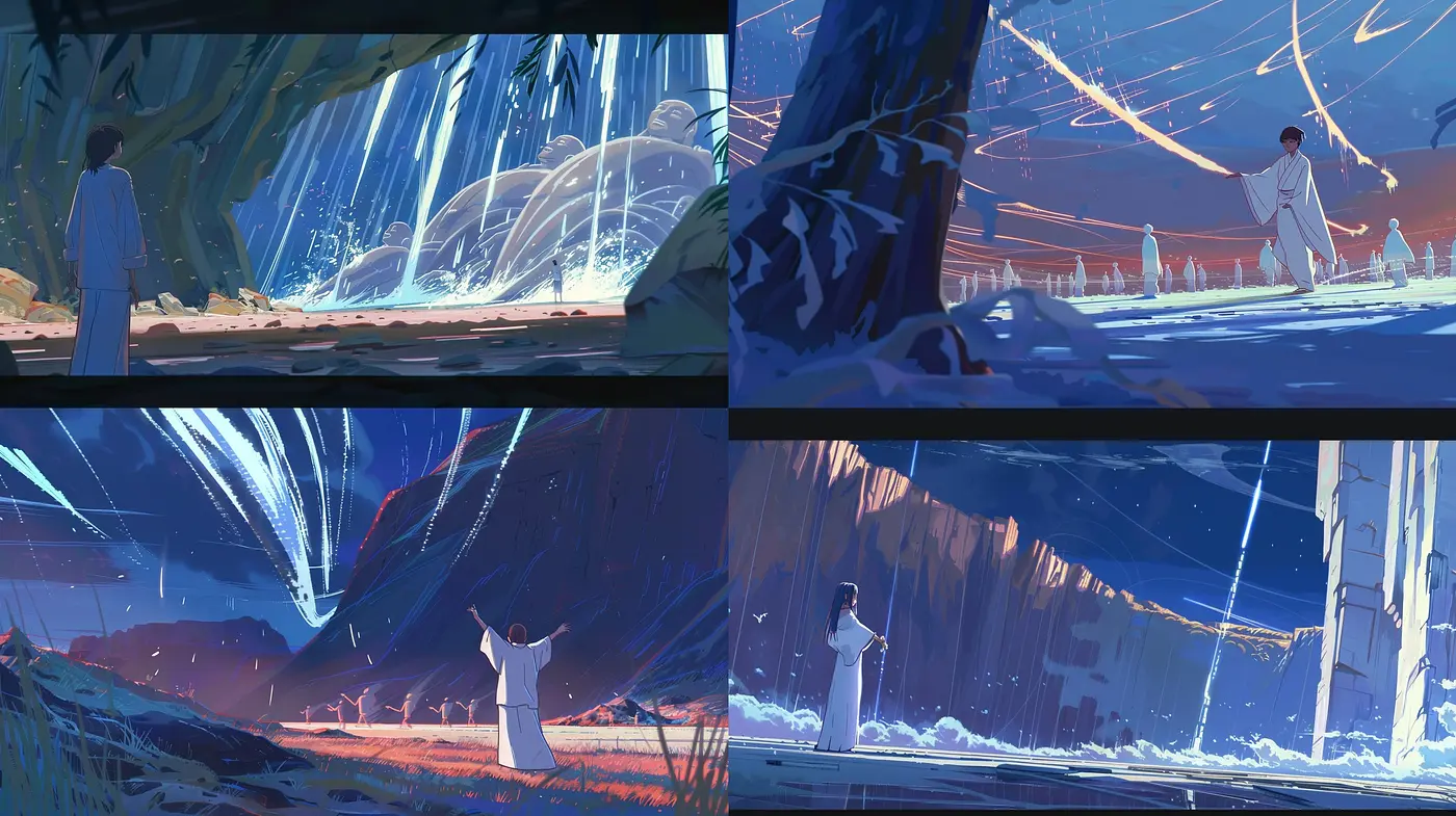 Ethereal Interplay of Light and Shadows in a Surreal Landscape - Midjourney sref style