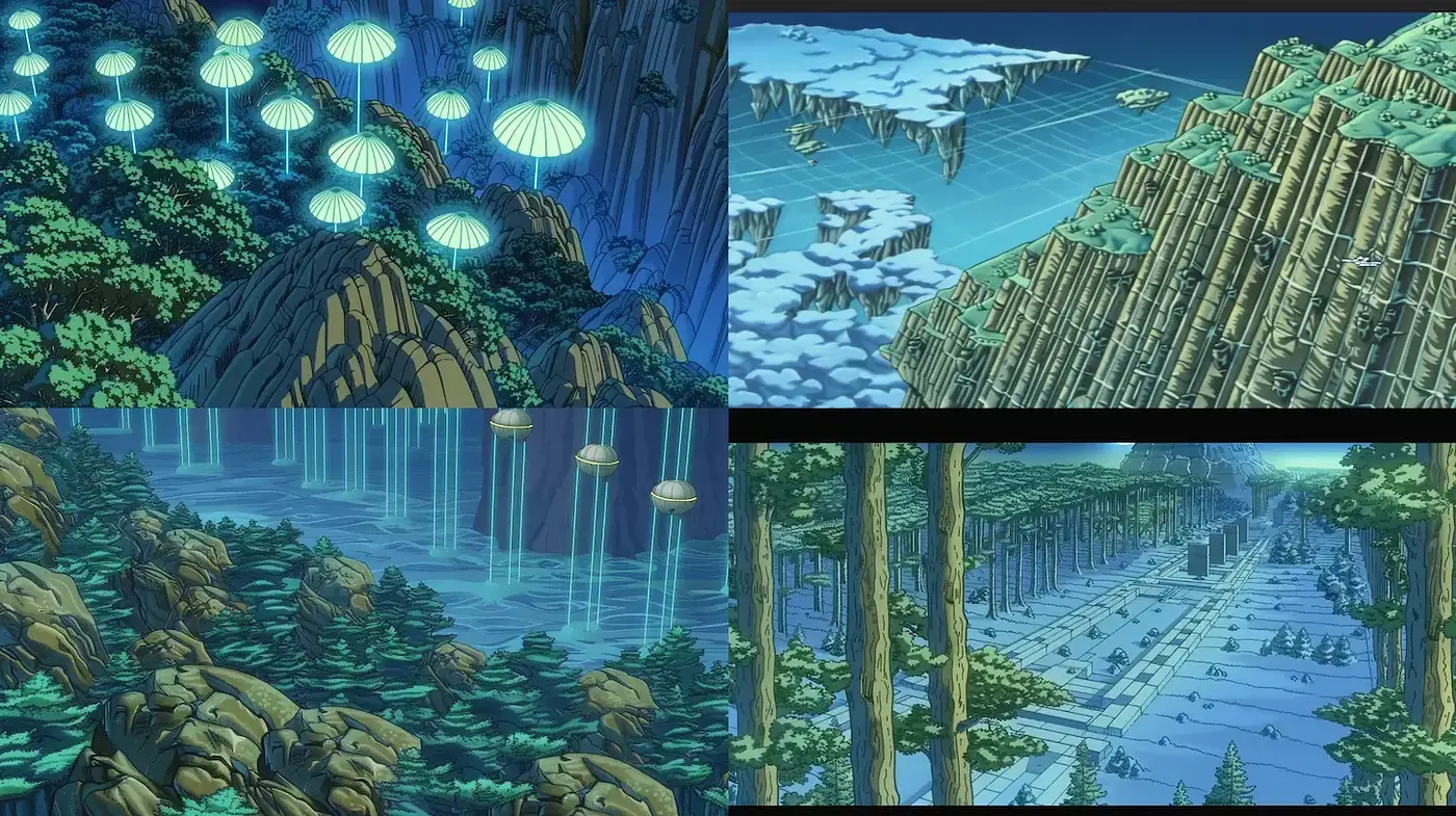 Detailed Fantasy Landscapes with Organic Elements - Midjourney sref style