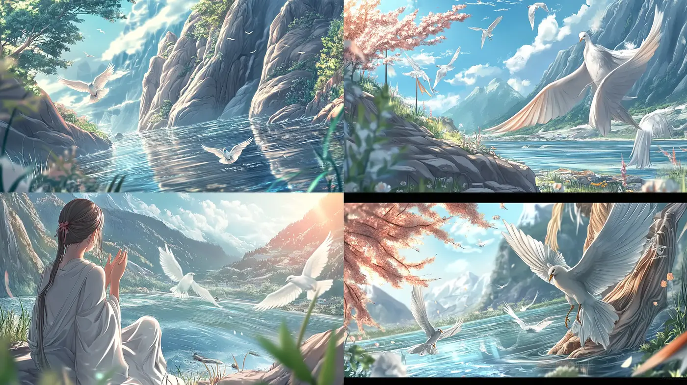 Serene Nature's Embrace with Ethereal Luminescence - Midjourney sref style