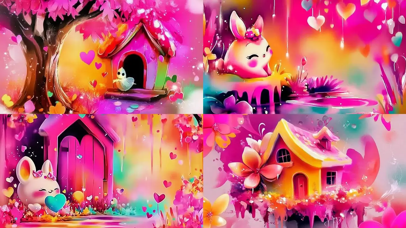 Enchanted Whimsical Landscapes in Vibrant Dreamlike Aesthetics - Midjourney sref style