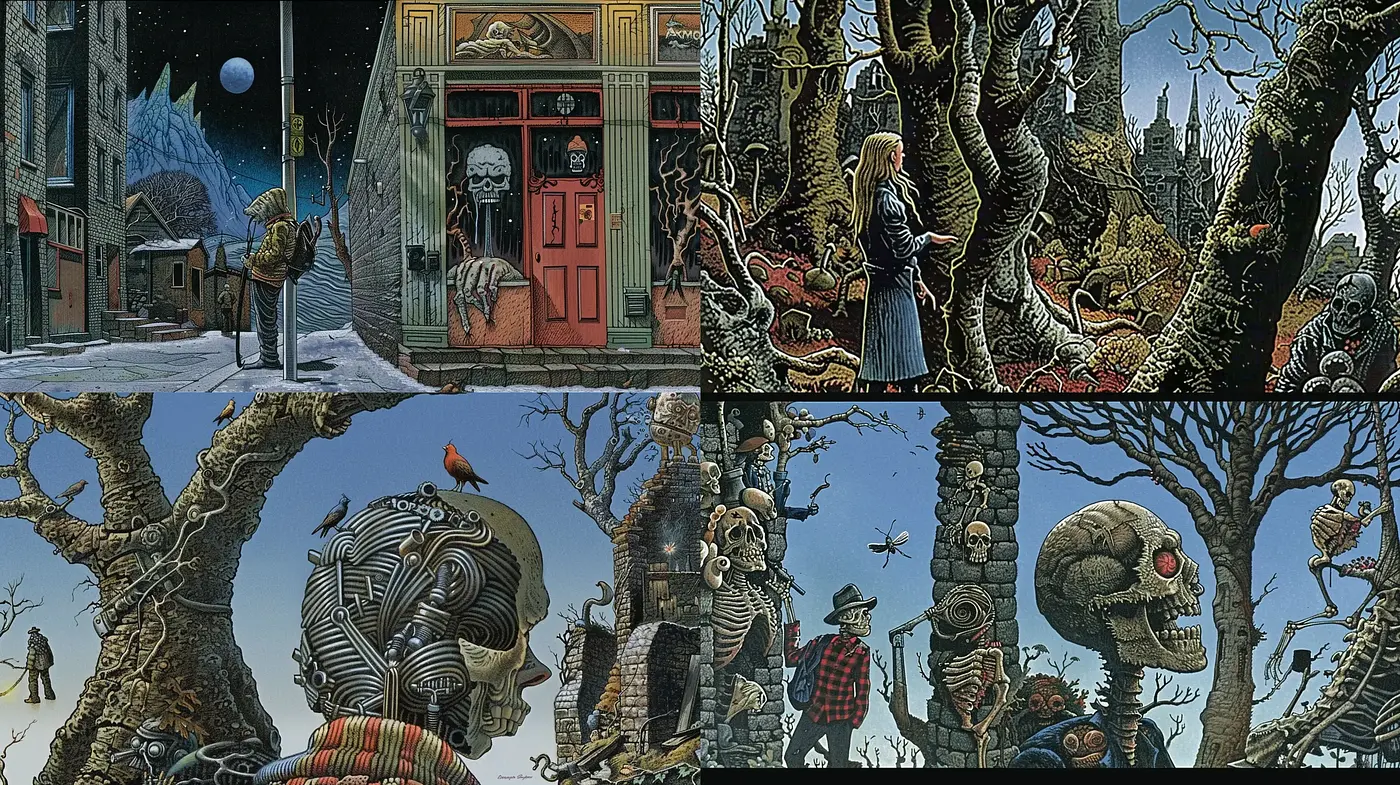 Surreal Fantasia of Eerie Twilight - Midjourney sref style