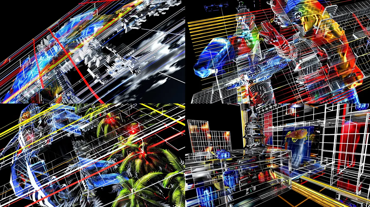 Synthetic Luminosity: A Cybernetic Dreamscape in Vivid Neon - Midjourney sref style