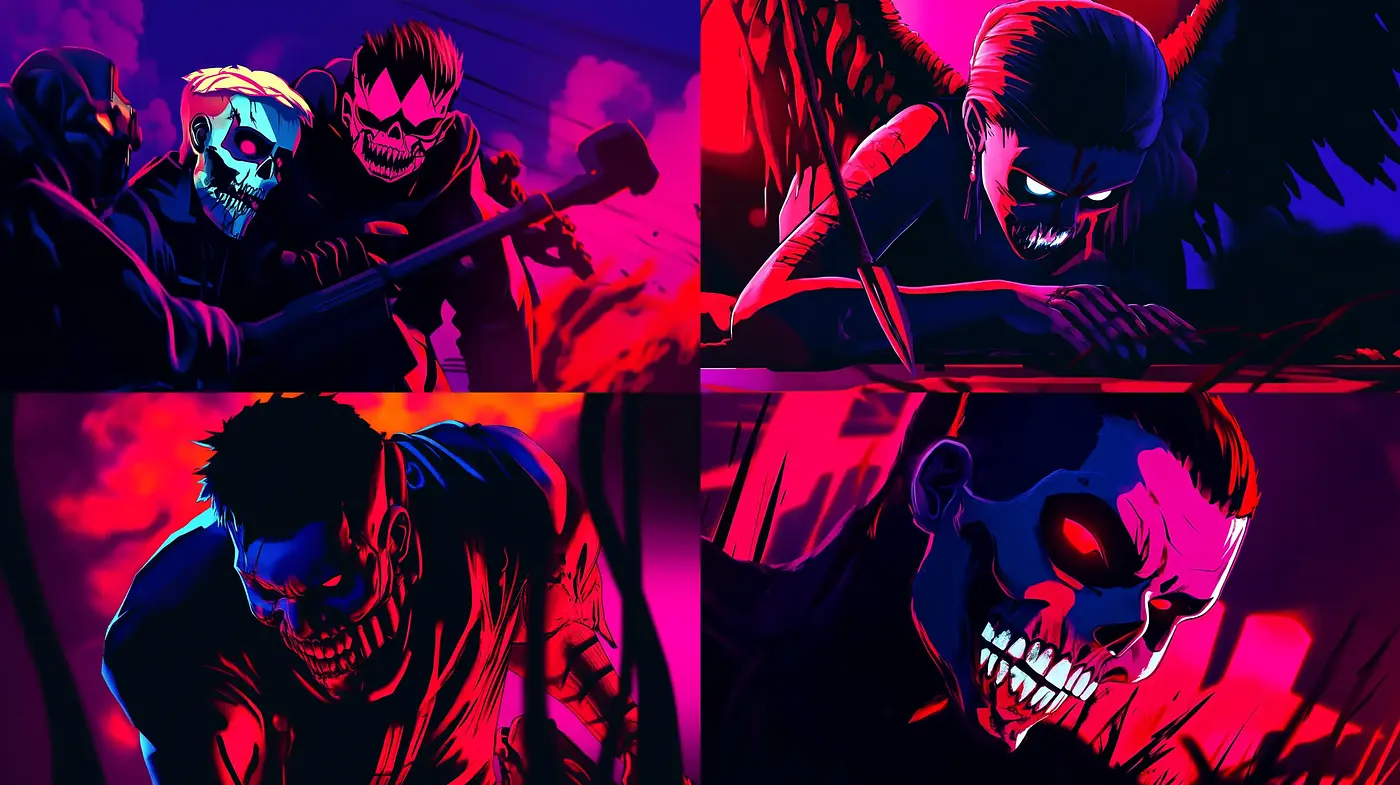 Intense and Eerie Comic-Book Horror Visualization - Midjourney sref style