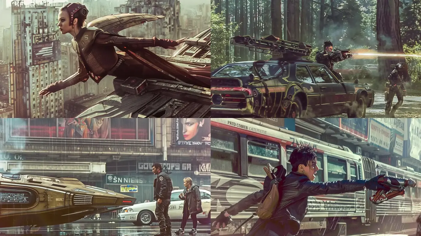 Futuristic Retrogression: A Blend of Sci-fi Elegance with a Heavy Dose of Nostalgia - Midjourney sref style