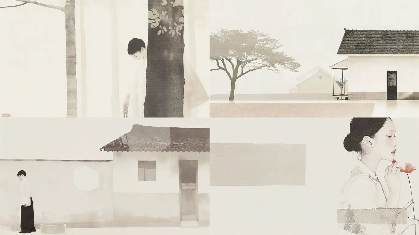 Ethereal Ink Wash Dreamscapes with East Asian Aesthetic - Midjourney sref style