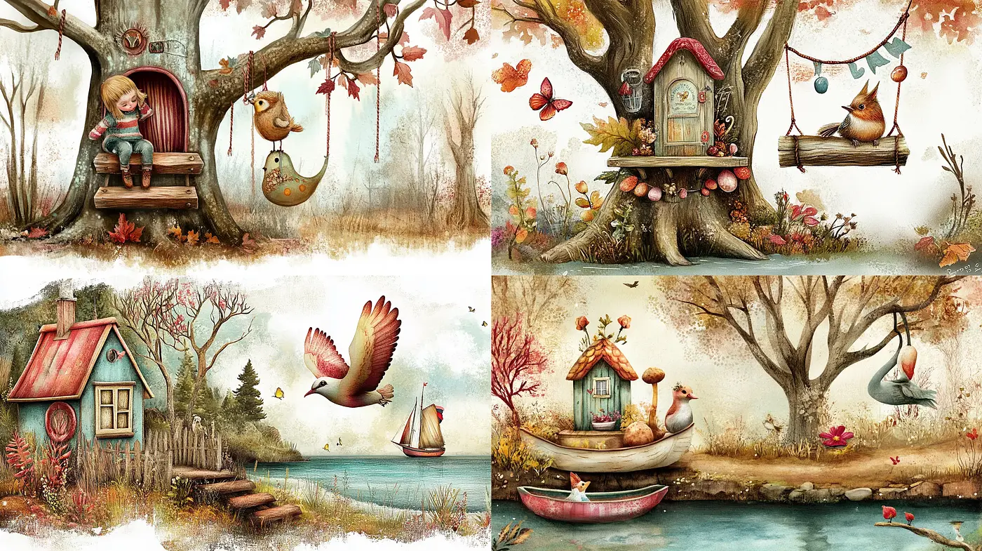 Enchanting Storybook Countryside - A Whimsical Pastoral Symphony - Midjourney sref style