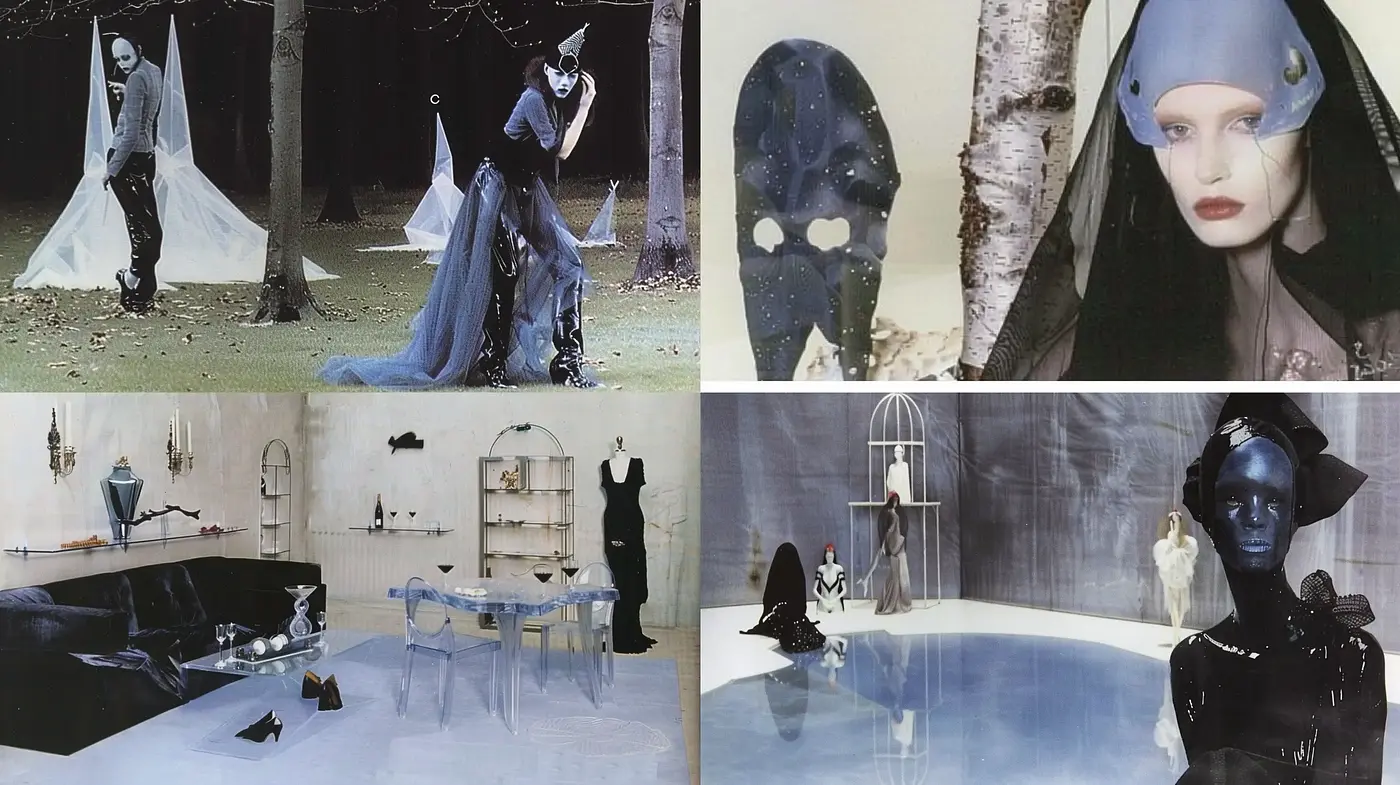 Ethereal Blue-toned Surrealism with Avant-garde Overtones - Midjourney sref style