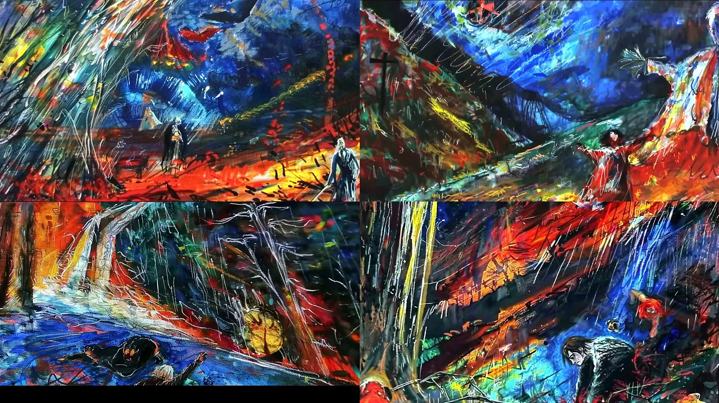 Vibrant Expressionist Fusion: A Dynamic Array of Color and Emotion - Midjourney sref style