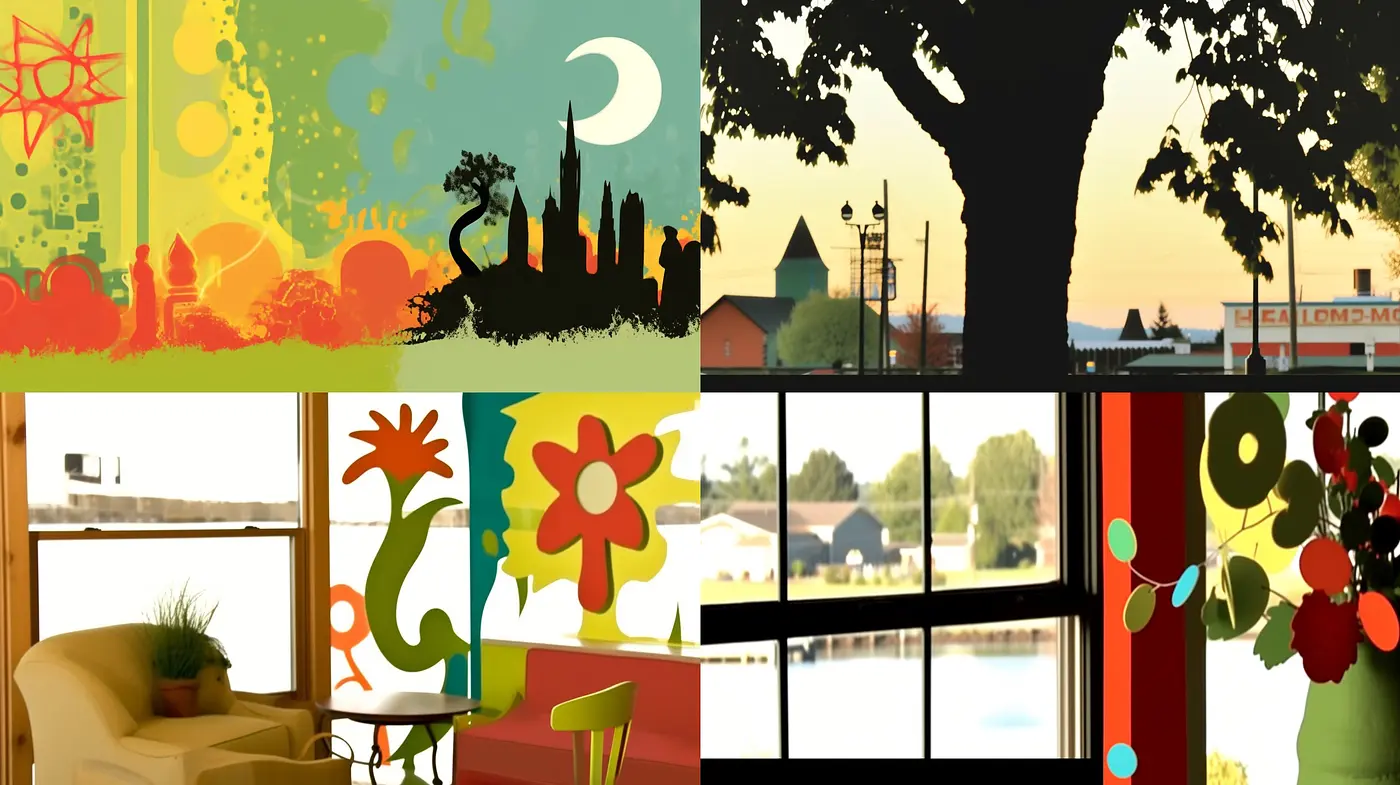 Luminous Retro Silhouette: A Fusion of Evocative Colors and Nostalgic Shapes - Midjourney sref style