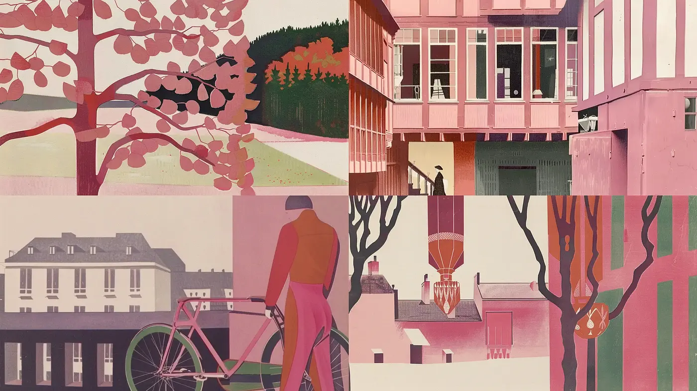 Contemporary Pastel Impressions of Serene Urban Landscapes - Midjourney sref style