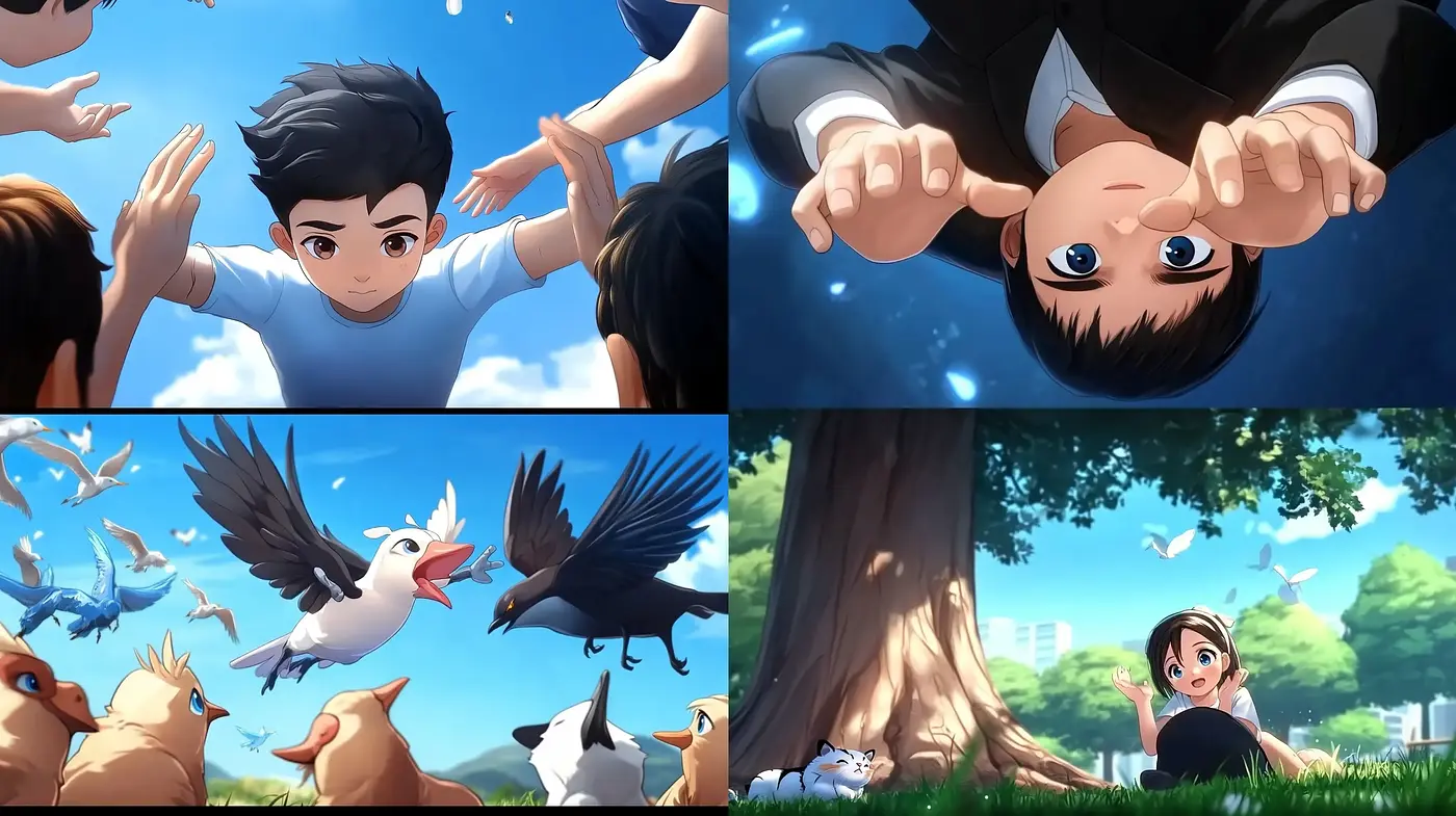 Luminous Anime-Inspired Vistas with Energetic Compositions - Midjourney sref style
