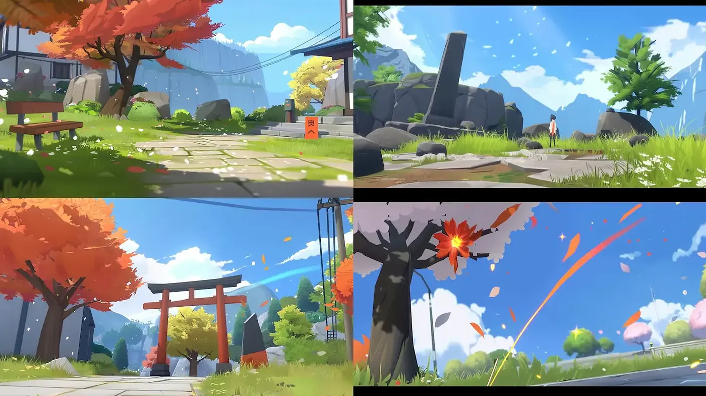 Vibrant Digital Landscapes with Elemental Influence - Midjourney sref style
