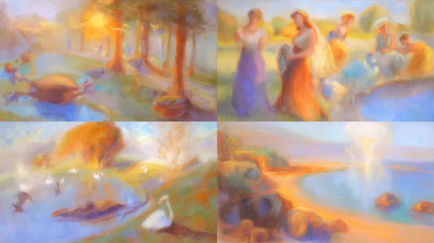 Soft and Ethereal Impressionist Dreamscape - Midjourney sref style
