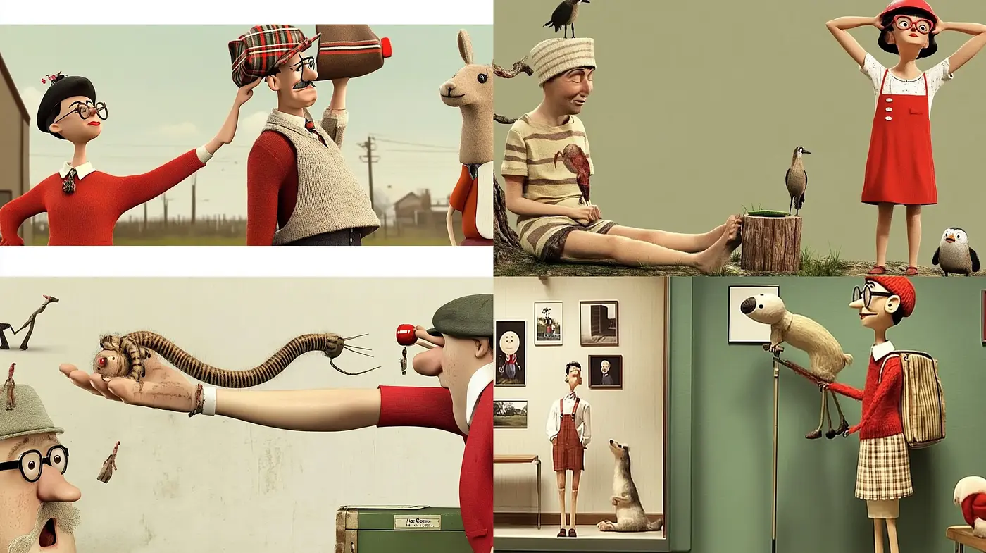 Whimsical Retro Animation Style with Subdued Earthy Tones - Midjourney sref style