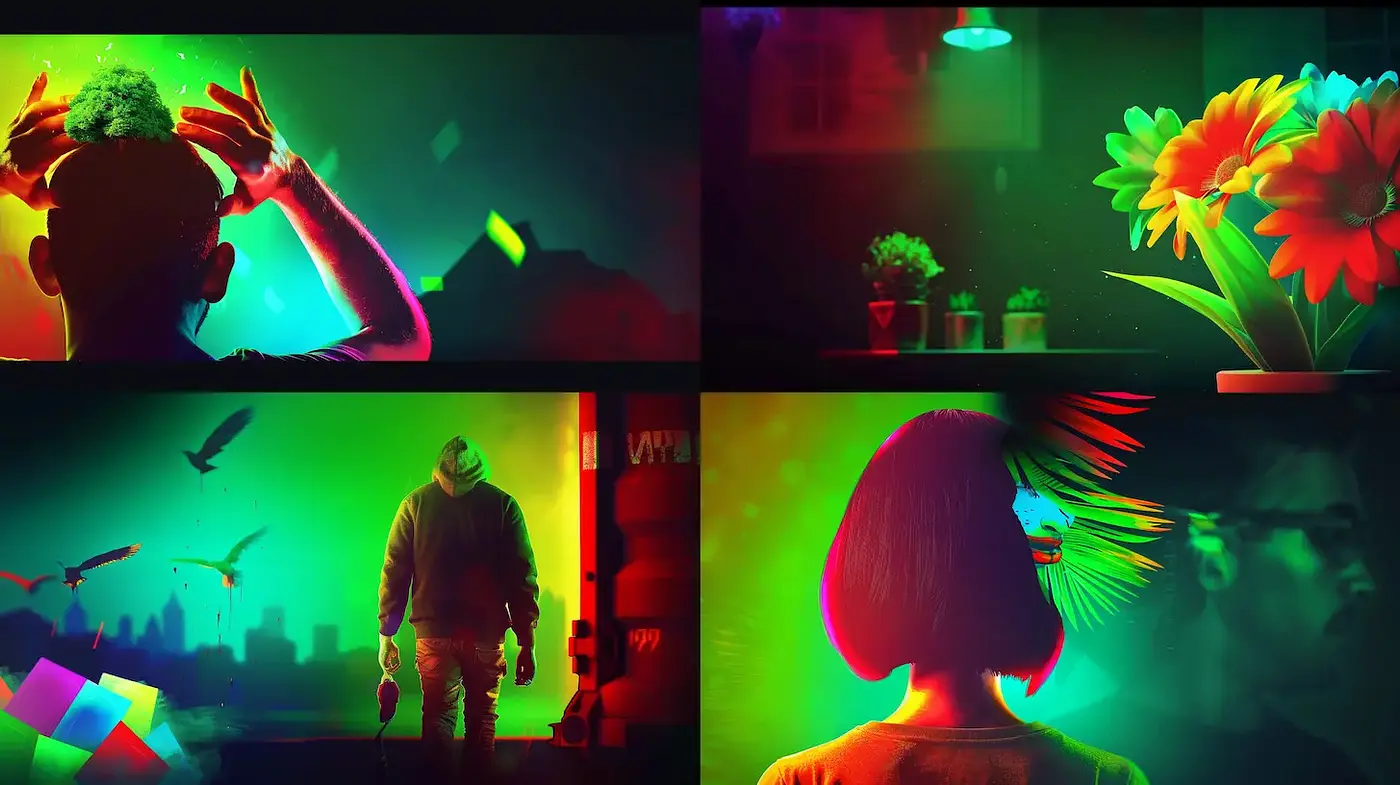 Vibrant Surrealism with a Retro-Futuristic Touch - Midjourney sref style