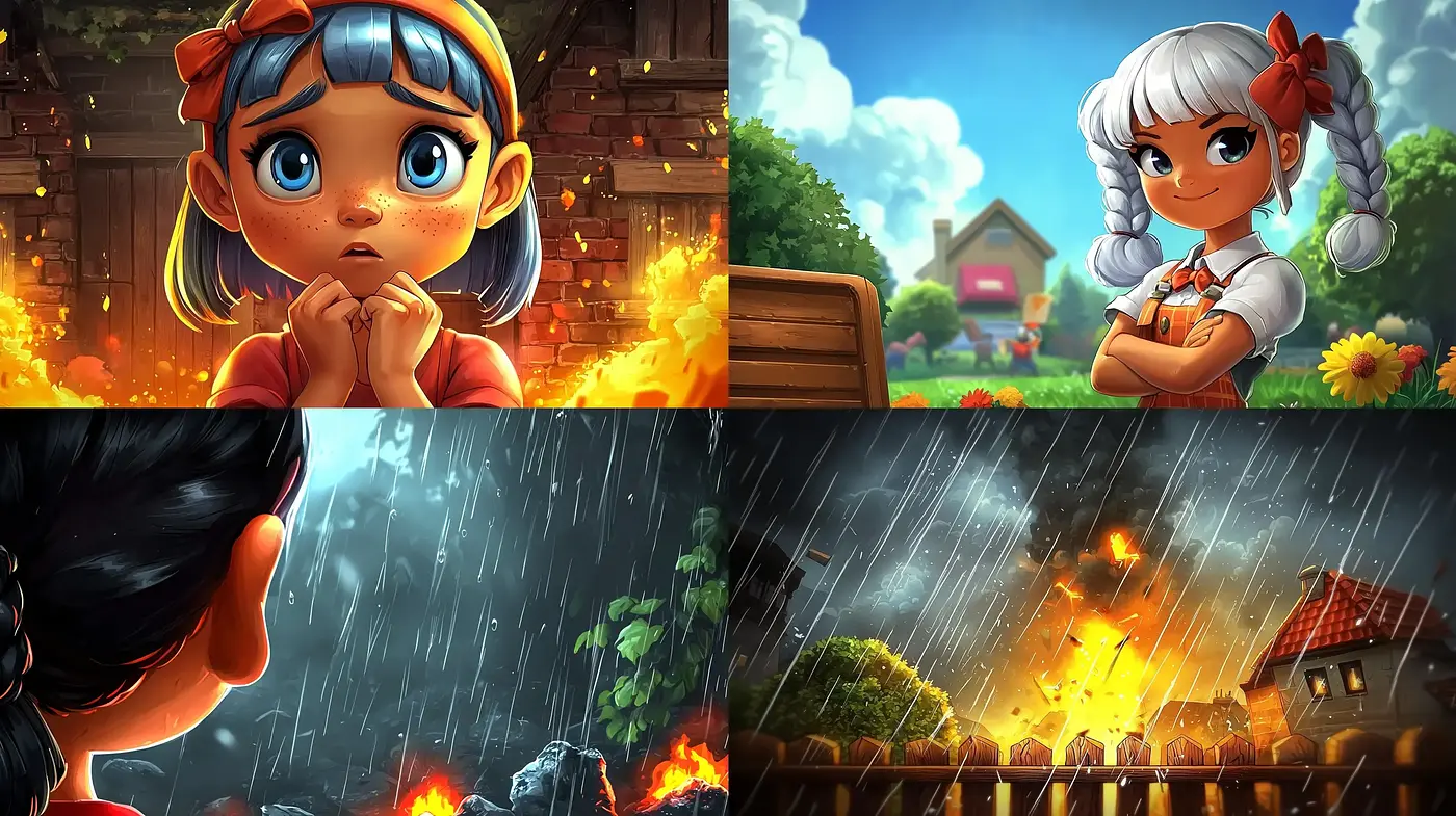 Warm Hues and Dramatic Lighting in Whimsical Digital Artwork - Midjourney sref style