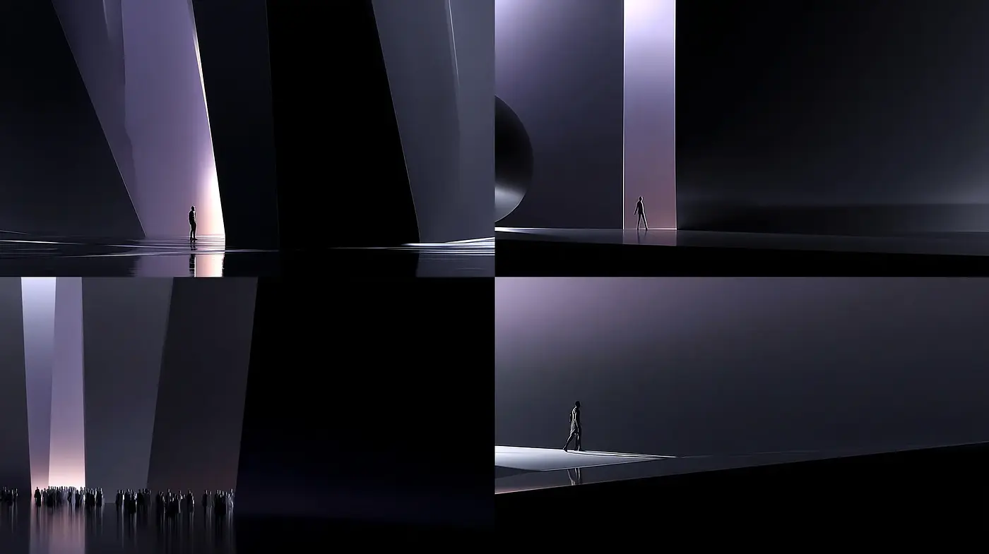 Futuristic Minimalism with Surreal Elements - Midjourney sref style