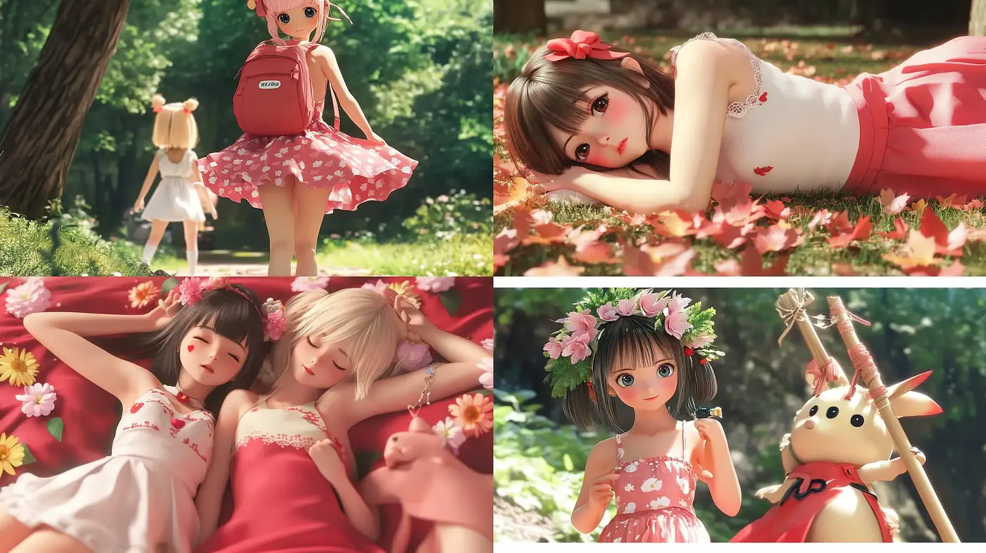 Serene Pastoral Anime Dreamscapes - Midjourney sref style