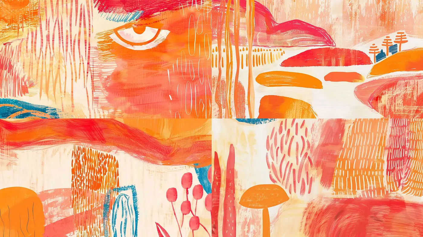 Abstract Organic Fusion with Expressive Textural Warmth - Midjourney sref style