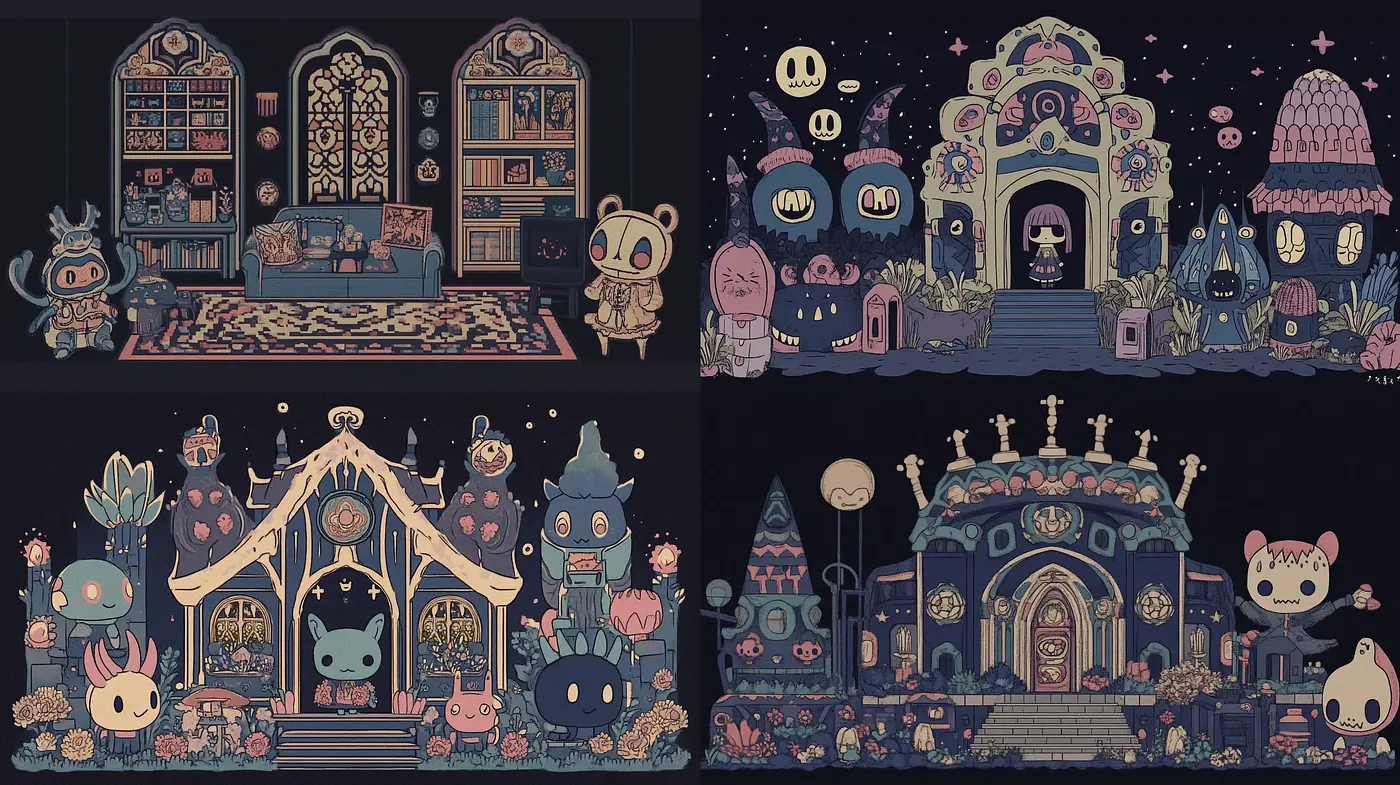 Enchanting Nocturnal Storybook Illustrations - Midjourney sref style